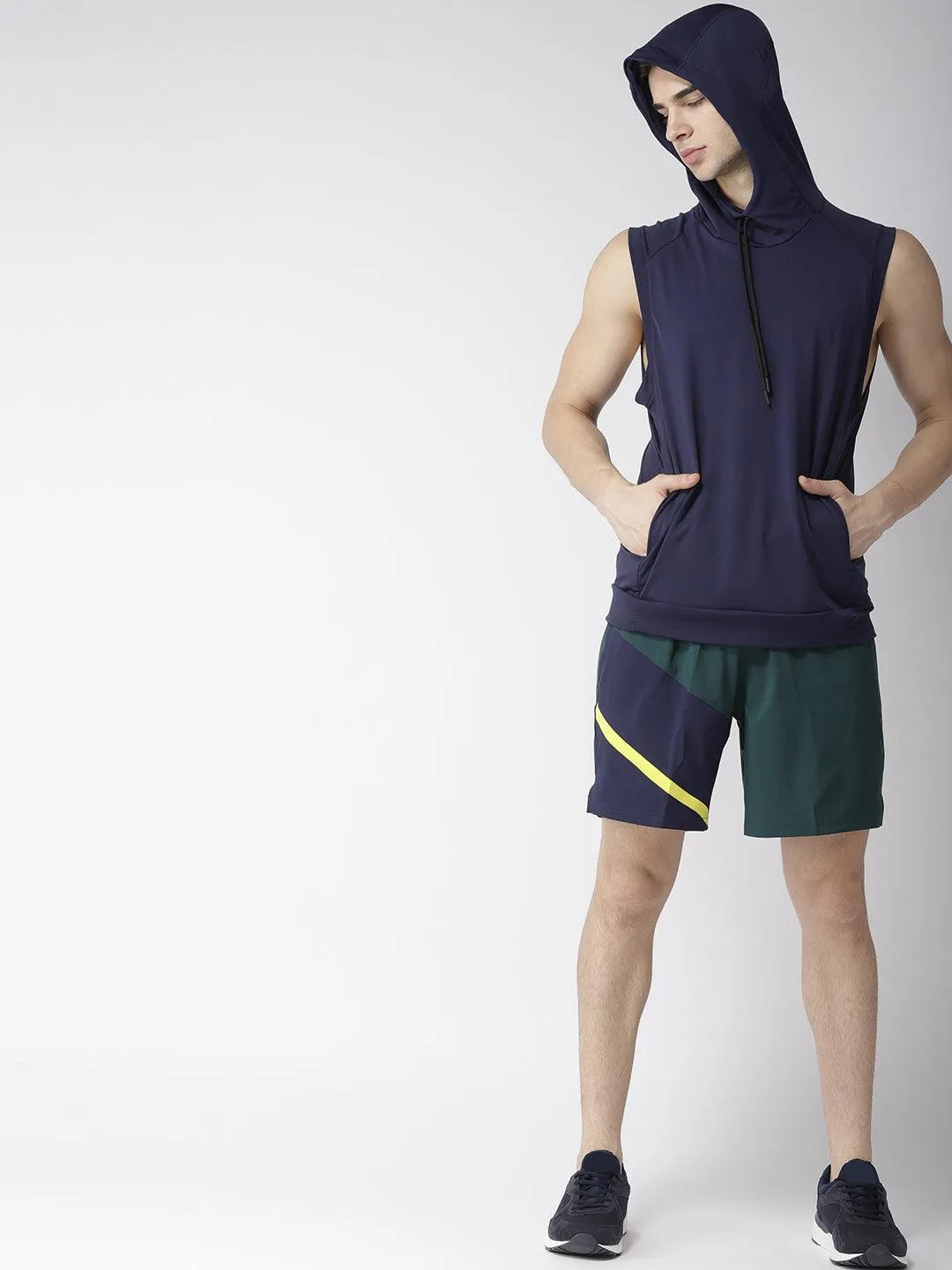 Men's Training Tank Navy Sleeveless Hoodie