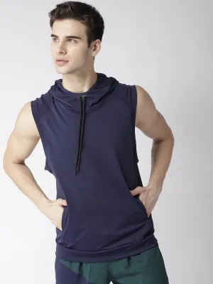 Men's Training Tank Navy Sleeveless Hoodie