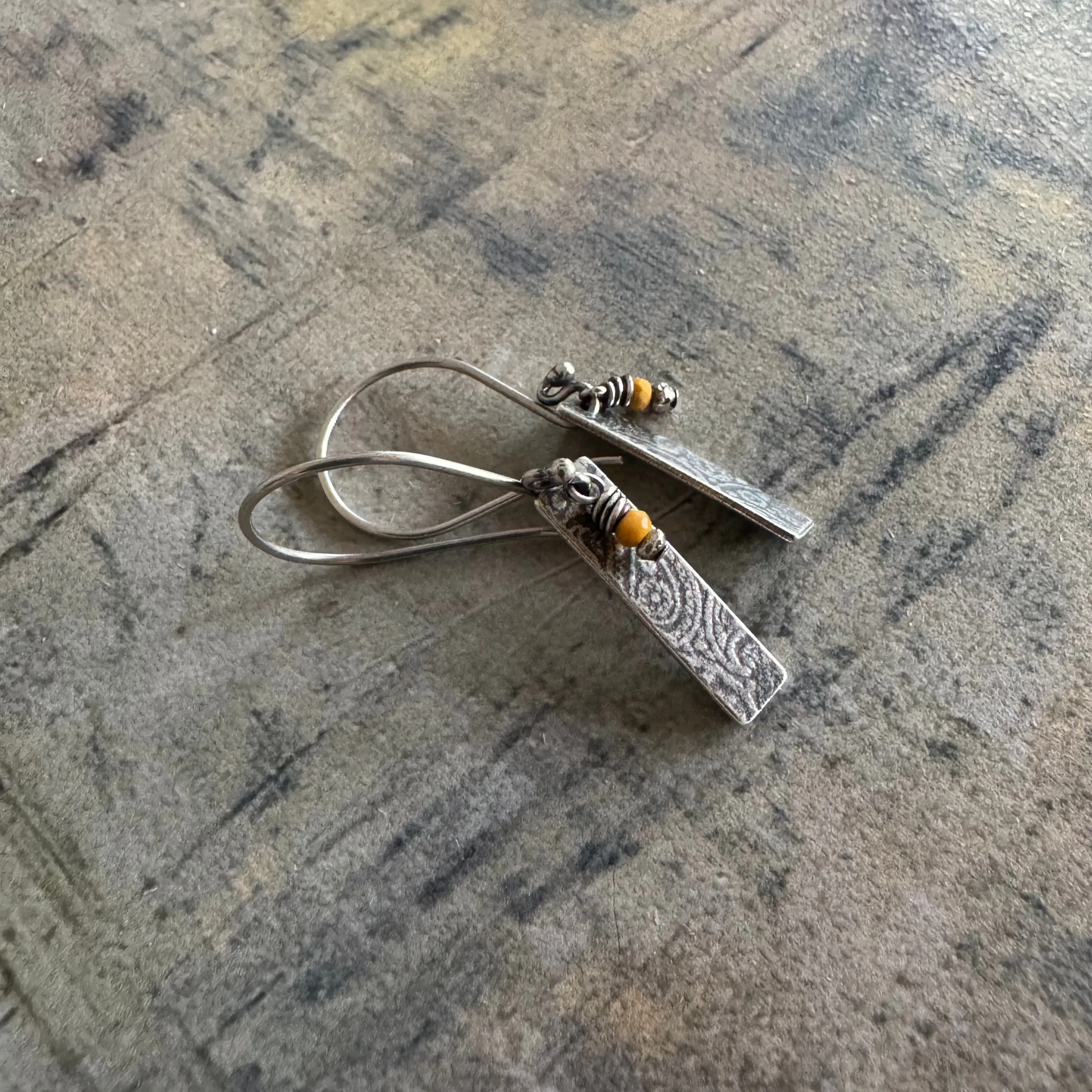 Midnight Sun Mookaite and Silver Earrings