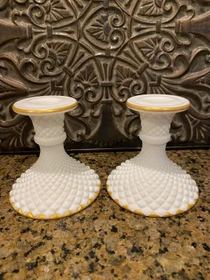 Milk Glass Taper Candle Holders
