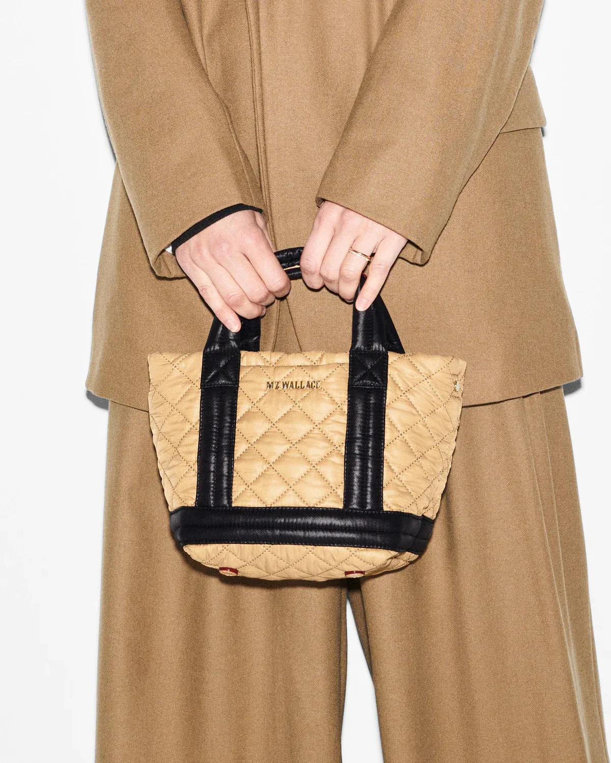 Mini Empire Tote | Camel Black