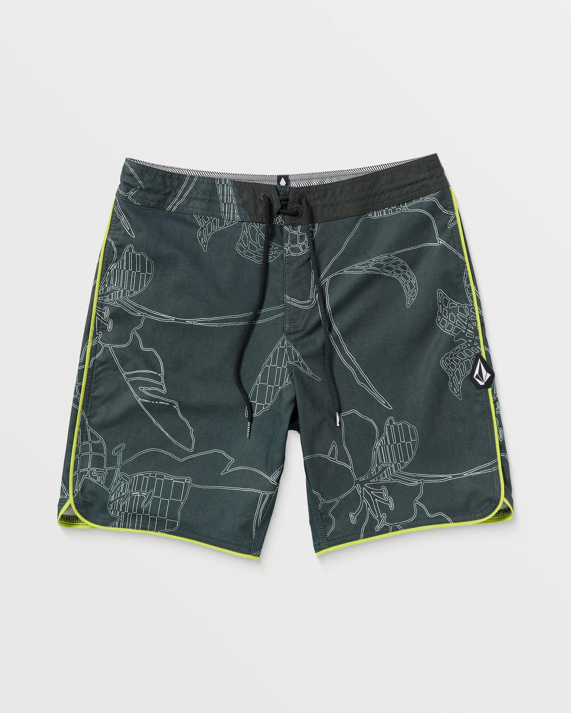 Mister Fib Scallop Stoney 19" Boardshort - STEALTH