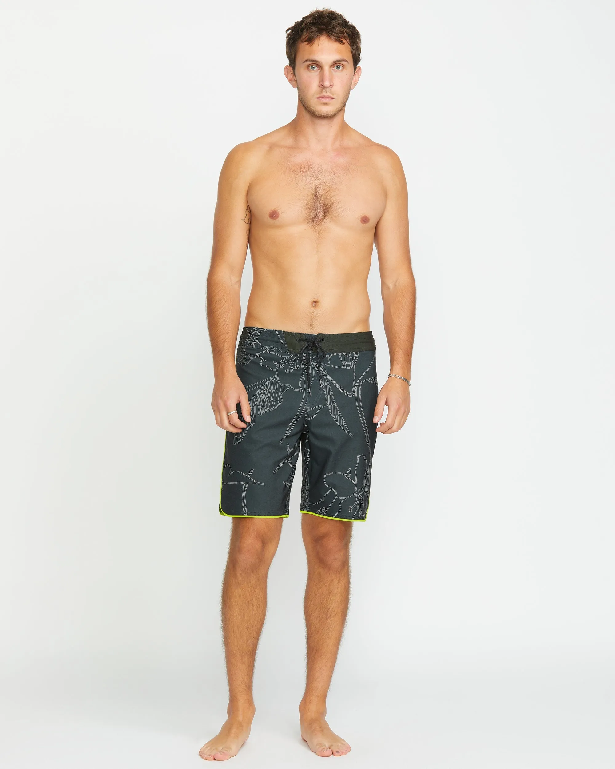 Mister Fib Scallop Stoney 19" Boardshort - STEALTH