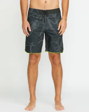 Mister Fib Scallop Stoney 19" Boardshort - STEALTH