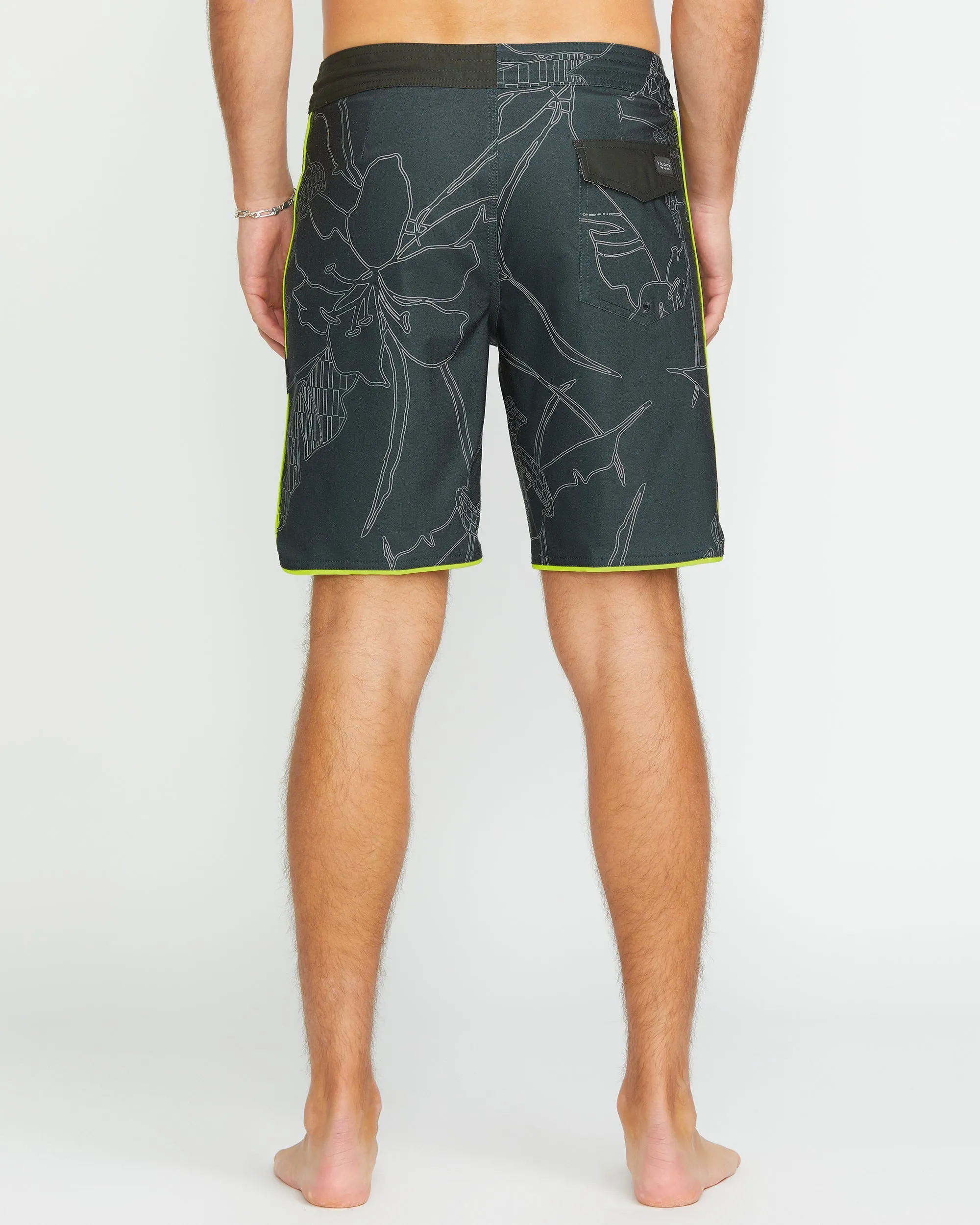 Mister Fib Scallop Stoney 19" Boardshort - STEALTH