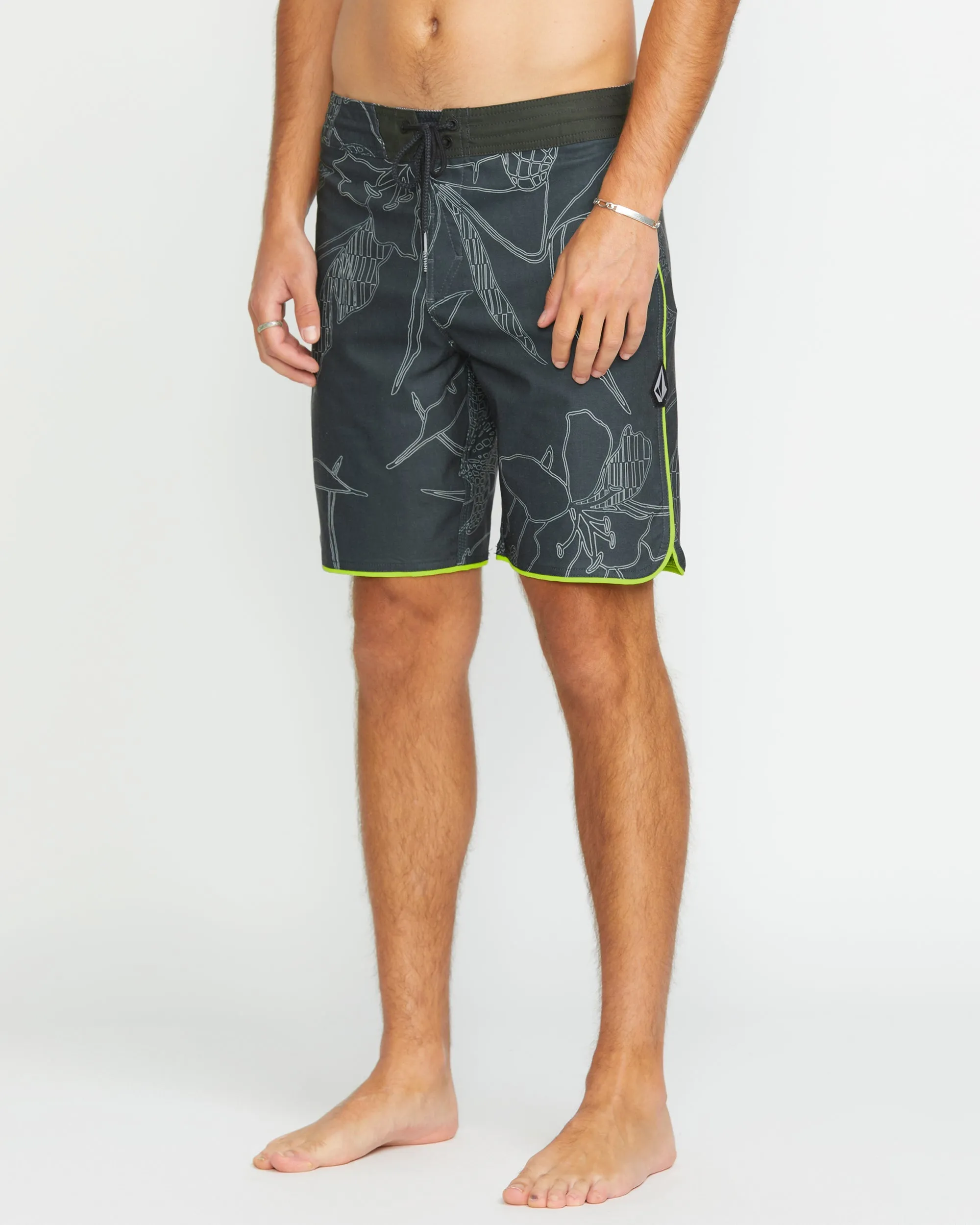 Mister Fib Scallop Stoney 19" Boardshort - STEALTH