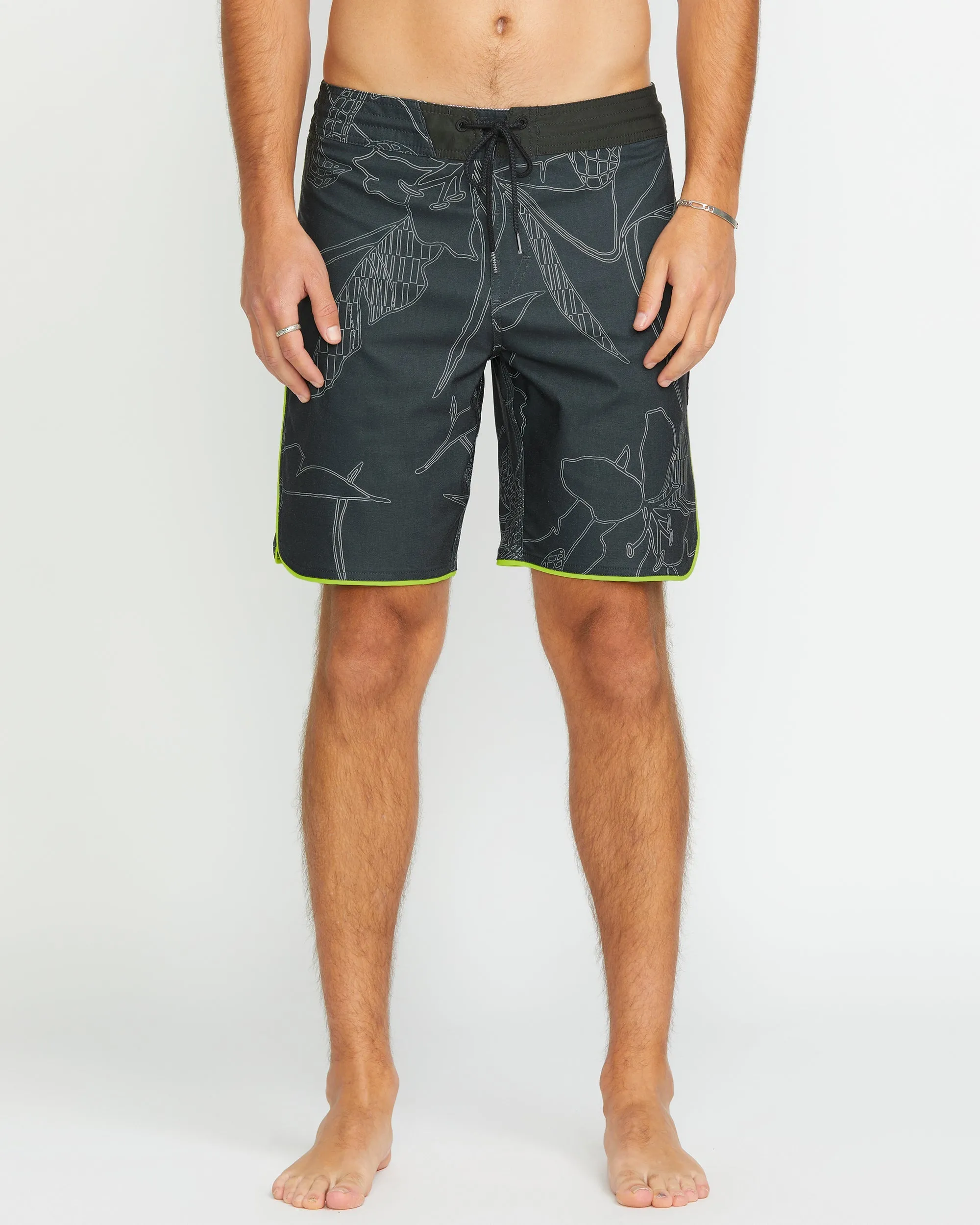 Mister Fib Scallop Stoney 19" Boardshort - STEALTH