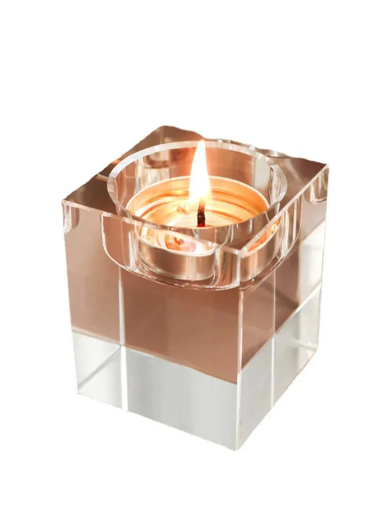 Modern Crystal Glass Candle Holders - Romantic Decor