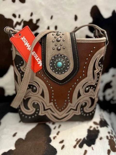 Montana West Brown Studded Handbag