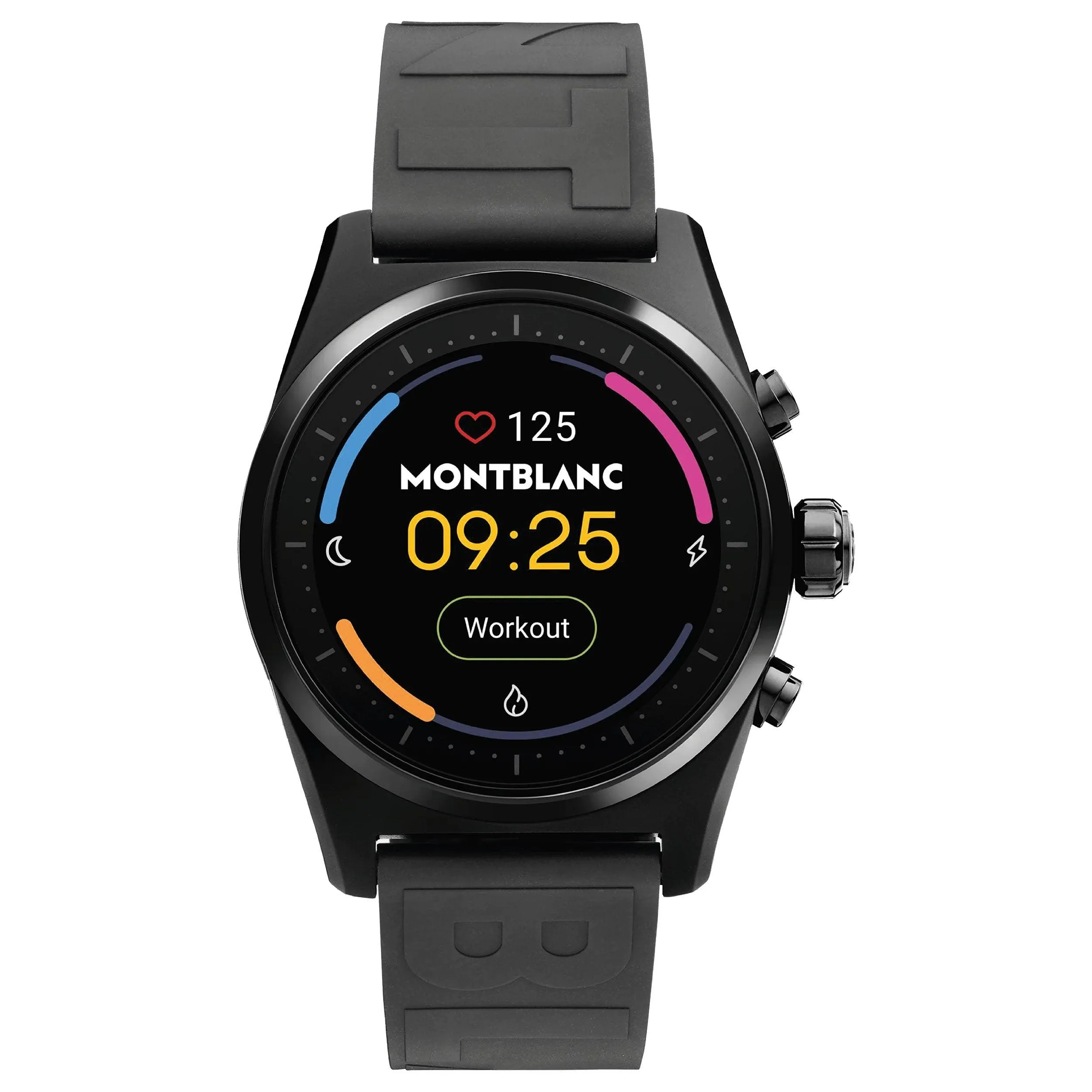 Montblanc Clock Smartwatch Clock Summit Lite 43mm in black aluminum and rubber strap 128408