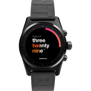 Montblanc Clock Smartwatch Clock Summit Lite 43mm in black aluminum and rubber strap 128408