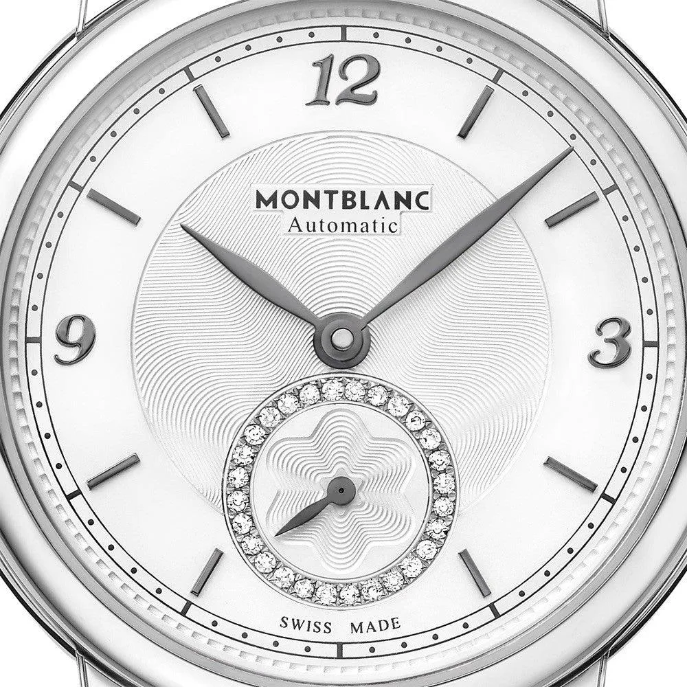 Montblanc Star Legacy Small Second 32mm Silver Diamonds Automatic Steel 118536