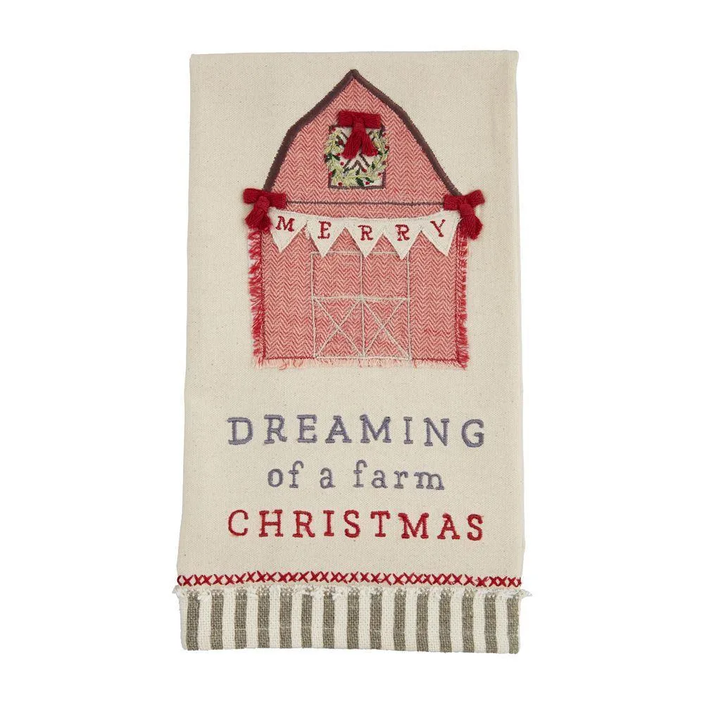 Mud Pie Farm Applique Tea Towel