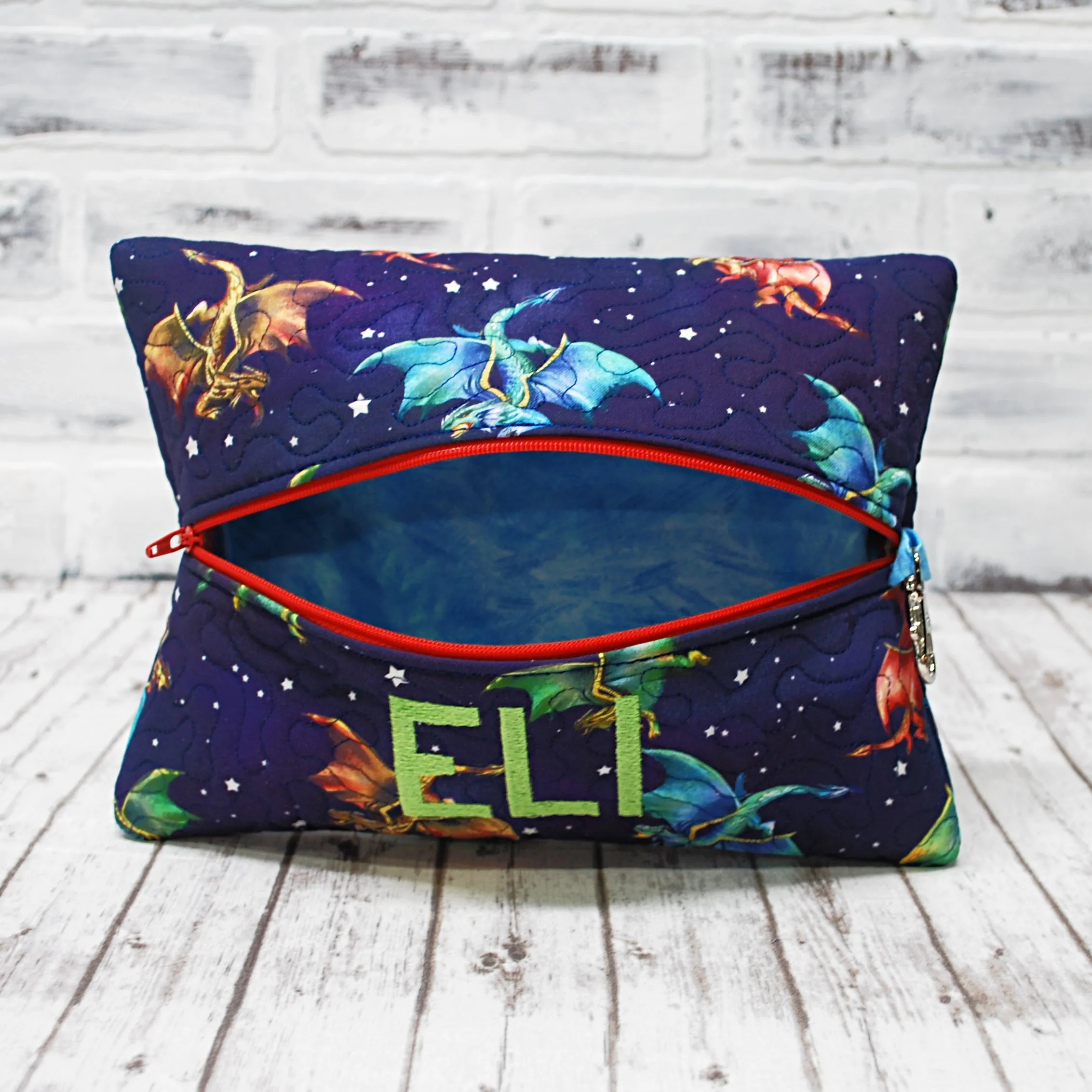 Mystic Dragons Personalized Quilted Pouch