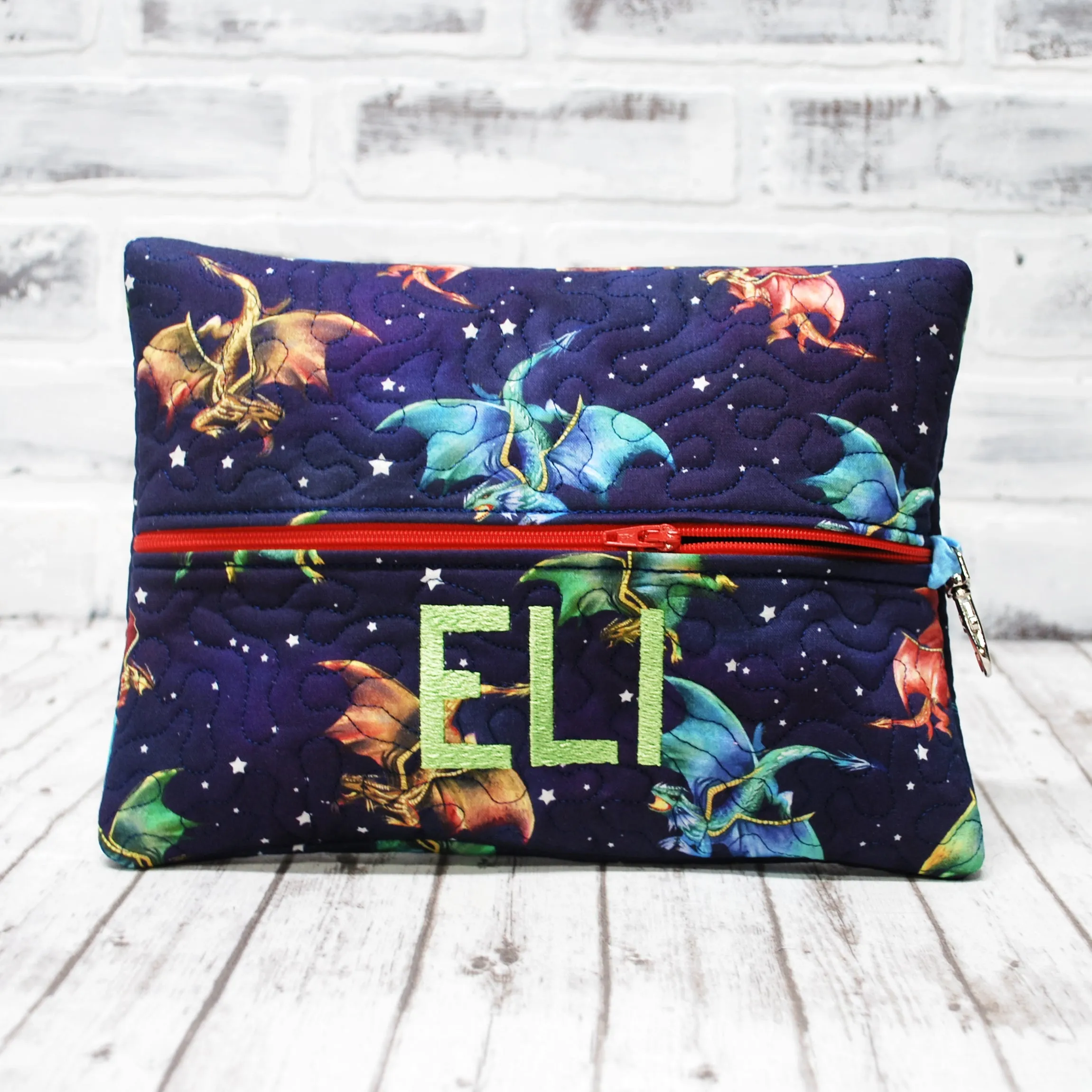 Mystic Dragons Personalized Quilted Pouch