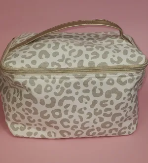 Natural Leopard Train Case