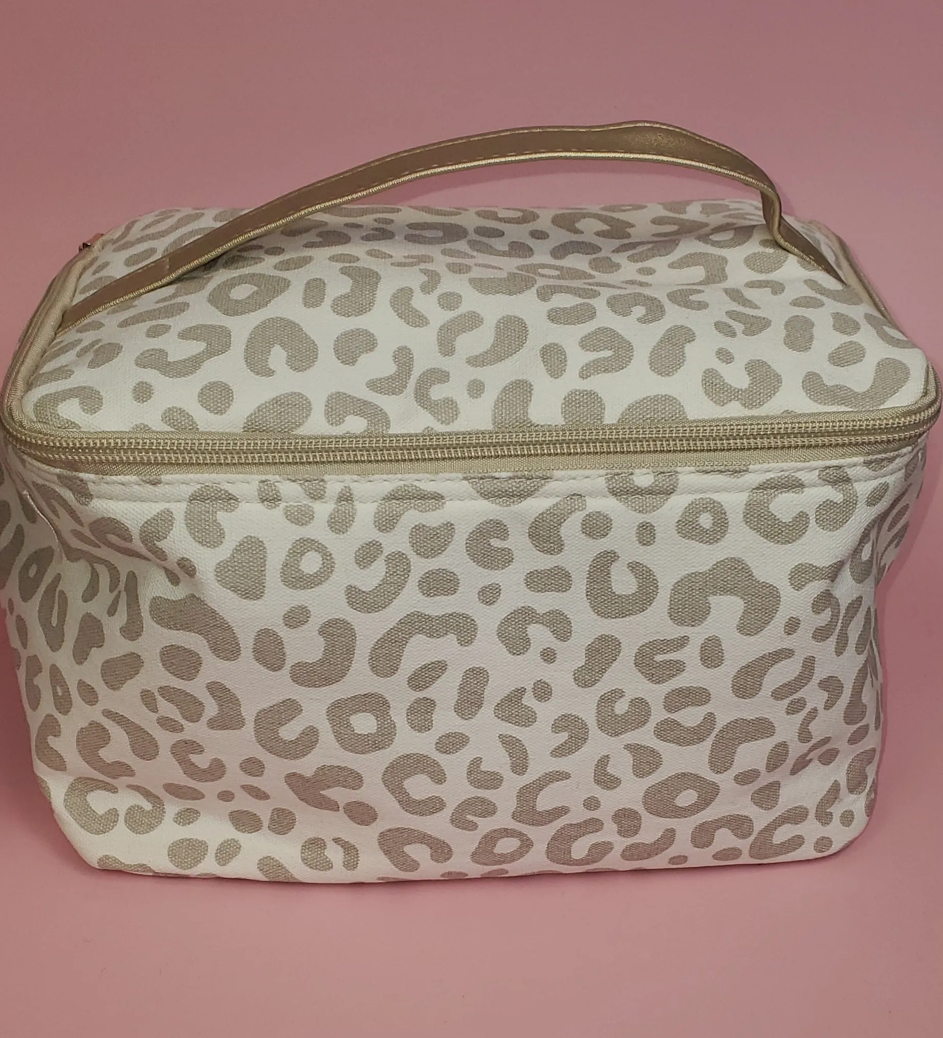 Natural Leopard Train Case