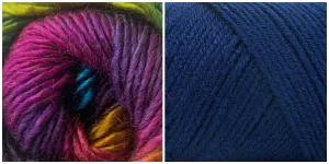 NAVY   PRISM - Embossed Phoenix Vortex Shawl KIT