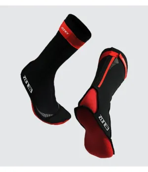 NEOPRENE SWIM SOCKS - BLACK/RED