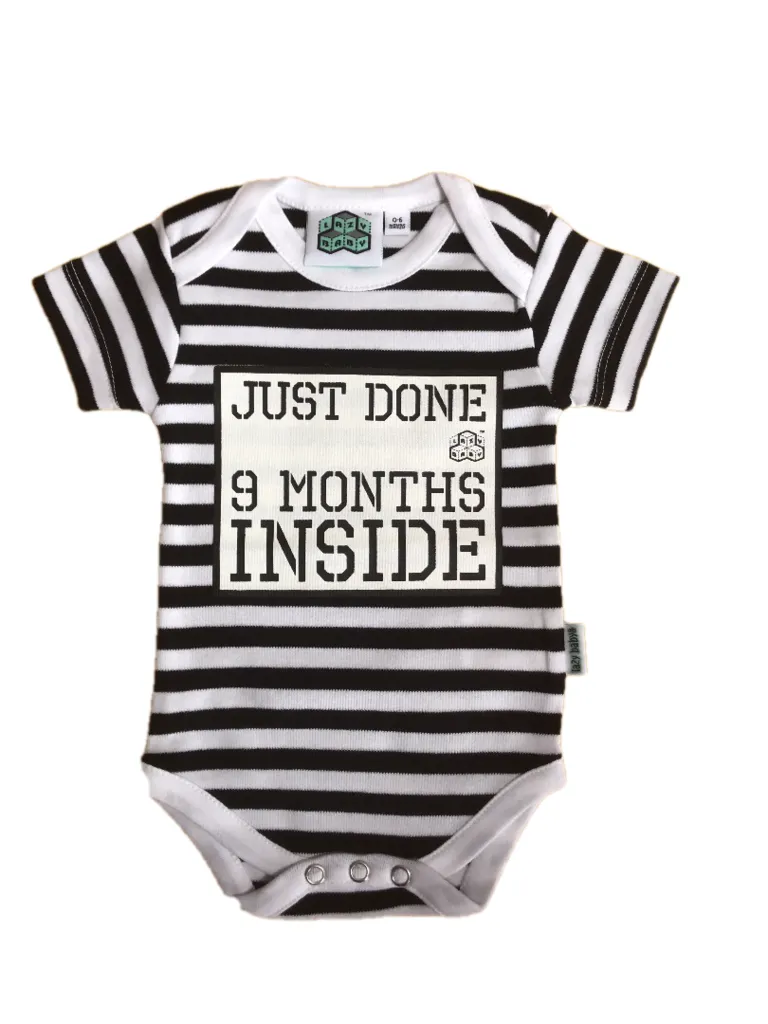 New Born Gift - Just Done 9 Months Inside® Bodysuit - Pregnancy Reveal - Coming Home Outfit - Baby Announcement