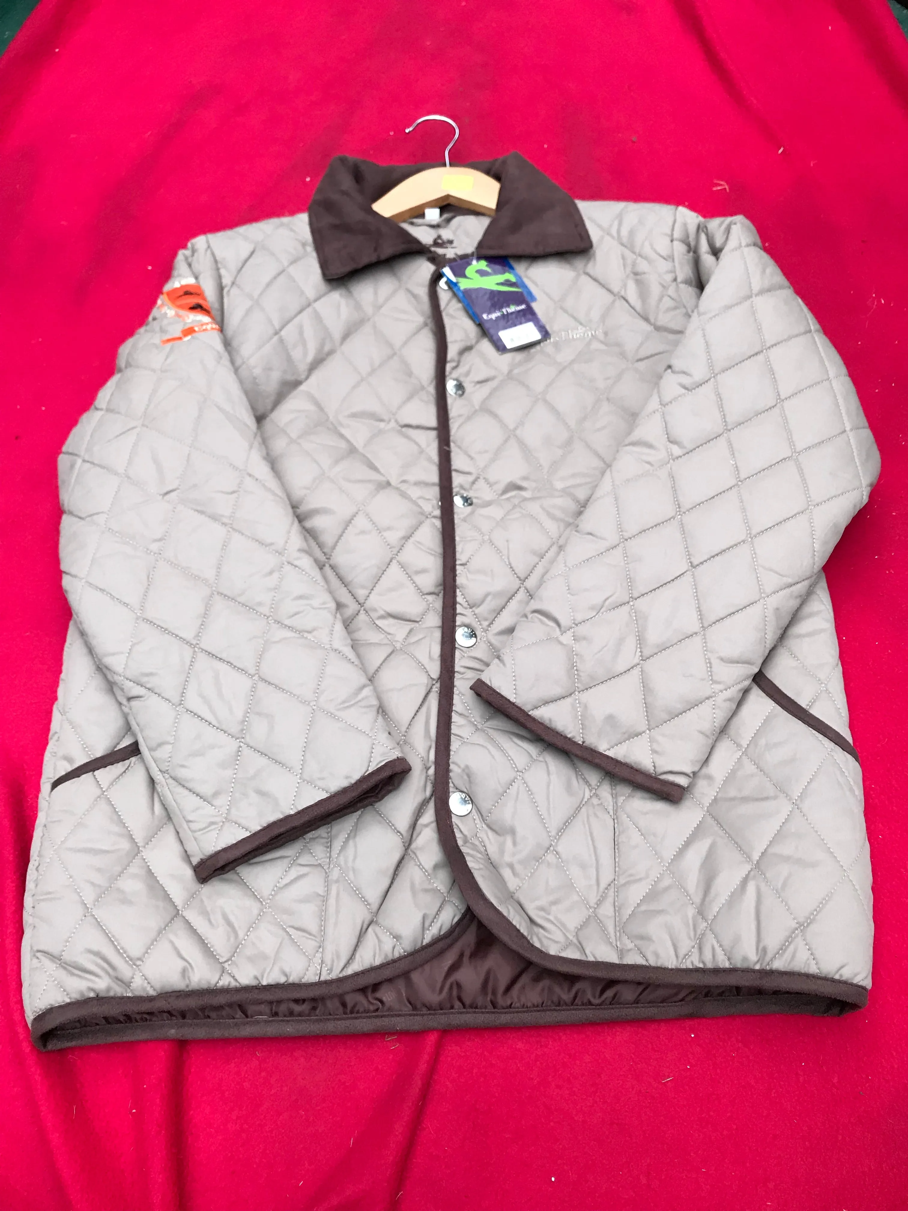 new equitheme quilted coat beige size 14 FREE POSTAGE