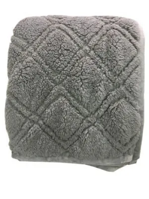 New hometrends Embossed Sherpa Throw Blanket, 50x60, Grey!