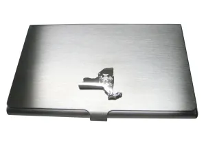 New York State Map Shape and Flag Design Business Card Holder