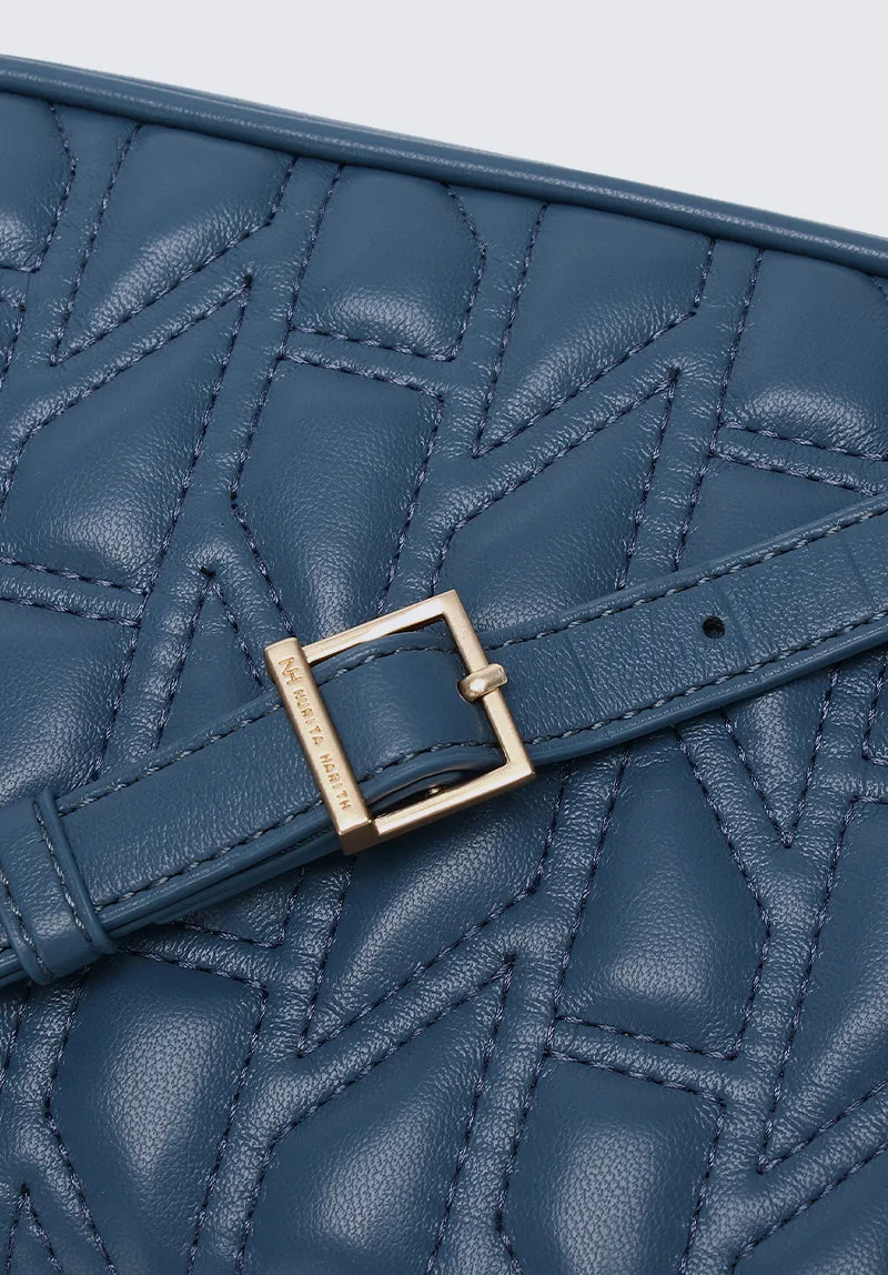 Nurita Harith Nellie Quilted Shoulder Bag (Medium Blue)