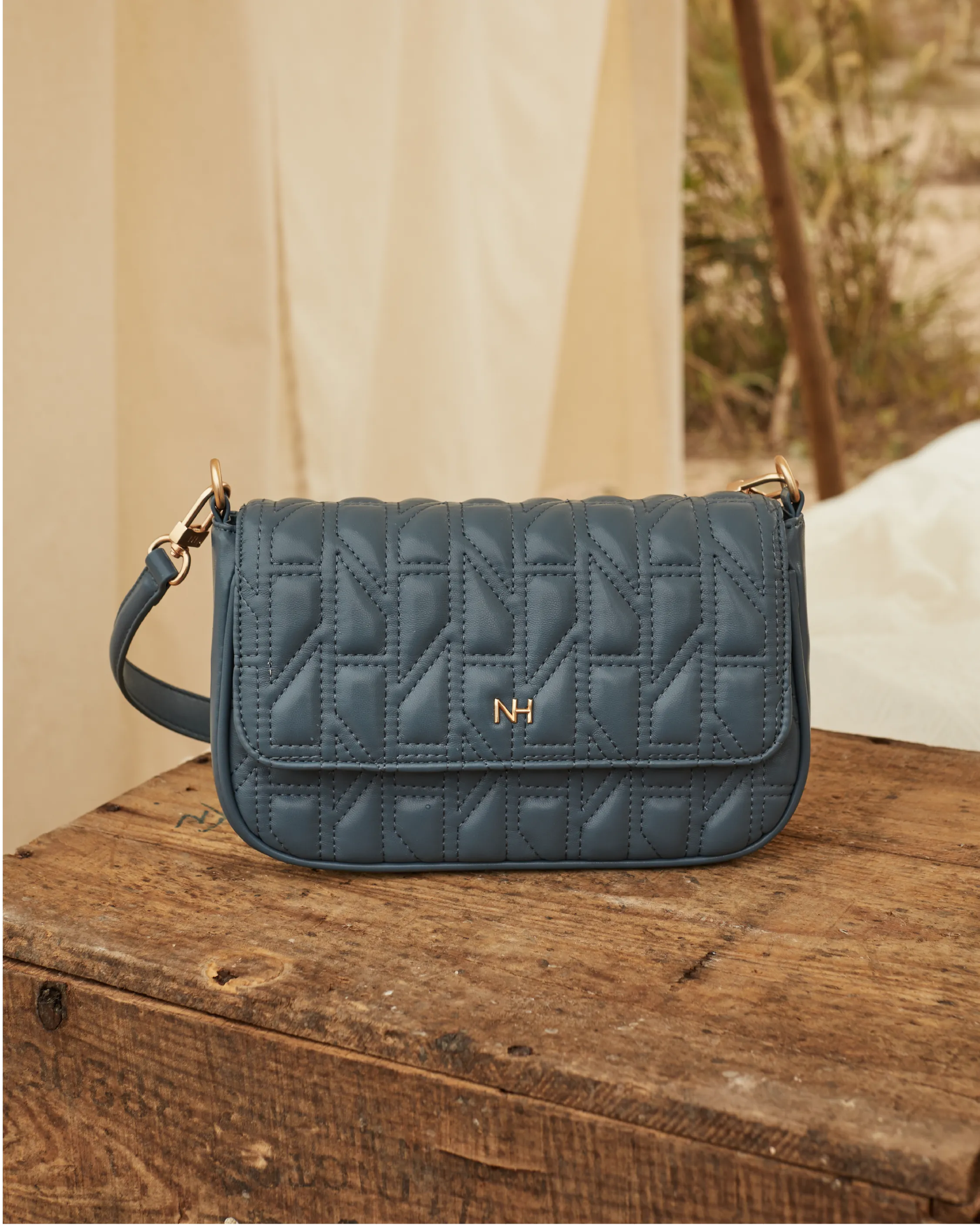 Nurita Harith Nellie Quilted Shoulder Bag (Medium Blue)