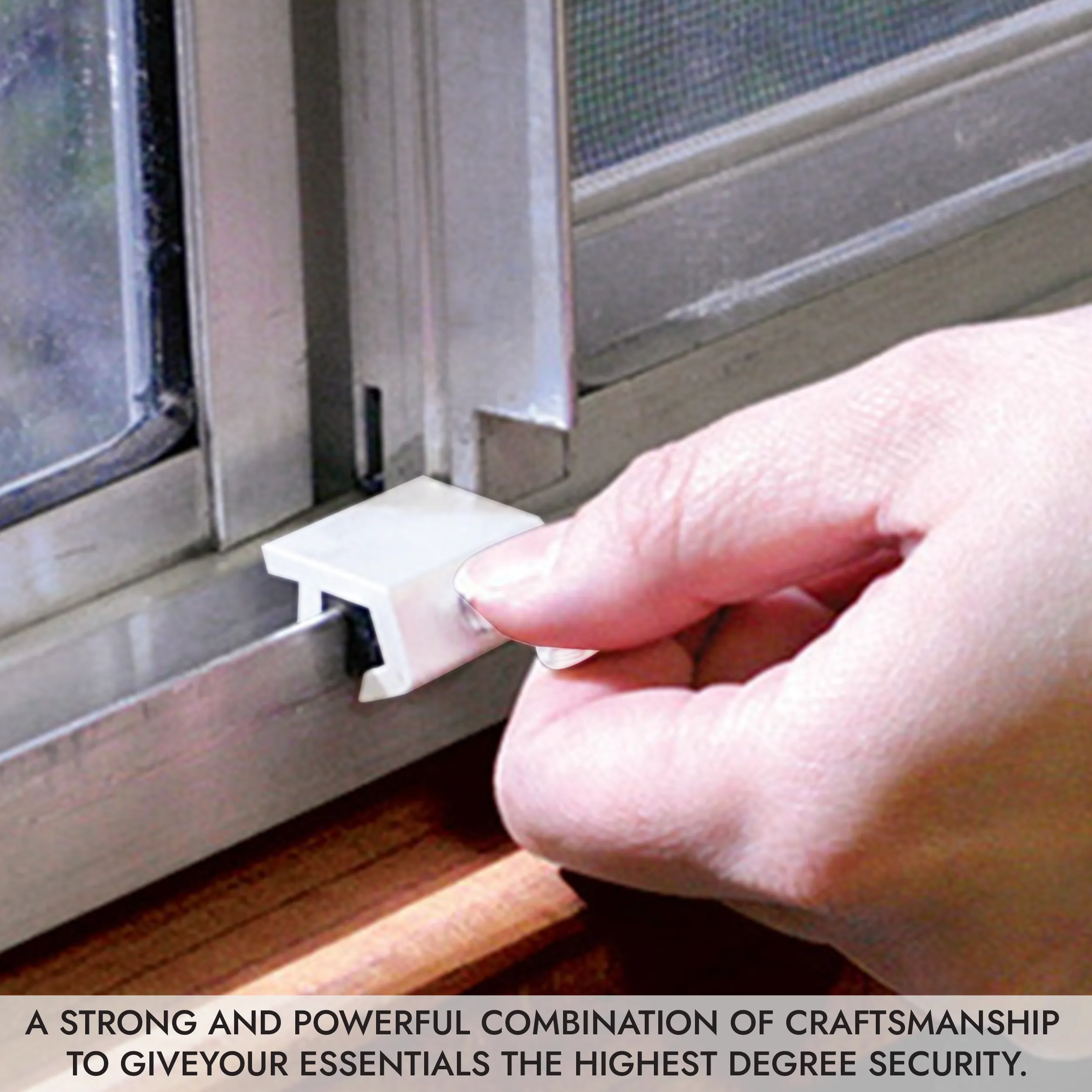 NUSET Sliding Window Lock, Thumbscrew, White