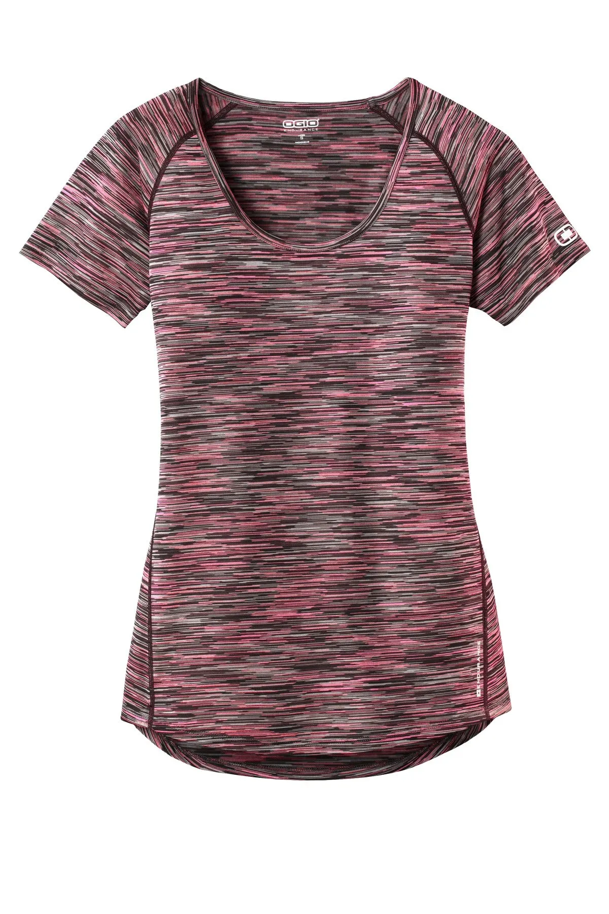 OGIO  Women's Verge Scoop Neck. LOE326 Fierce Coral Space Dye
