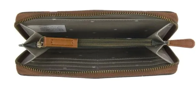 Oilcloth Zippered Wallet, Fox
