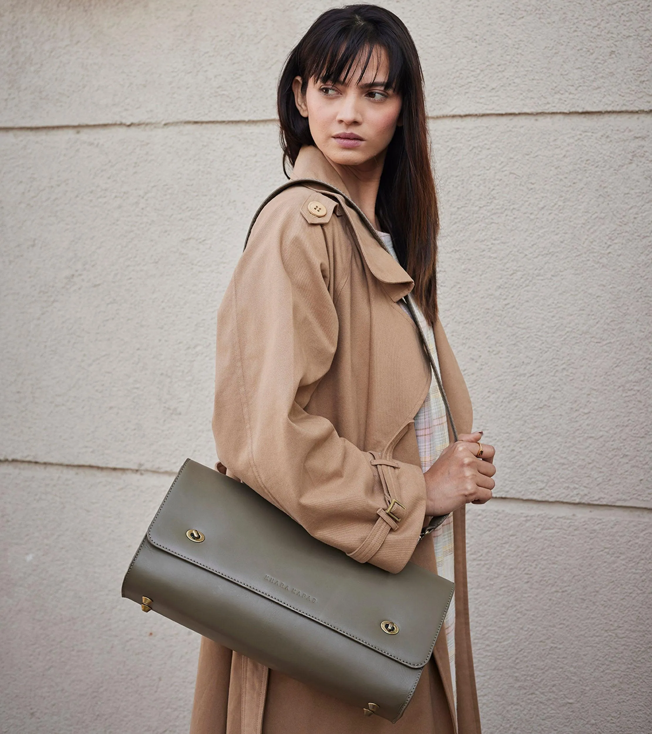 Olive messenger bag