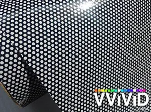 One-Way Perforated Black Vinyl Privacy Window Film