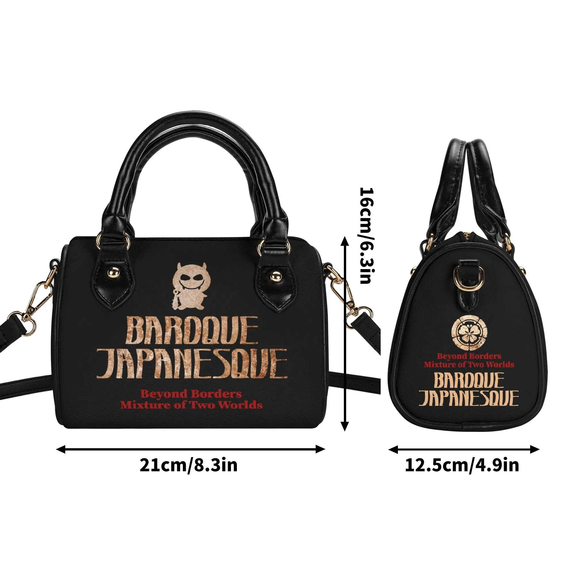 ONIQUE BLACK Womens Leather Mini Small Boston Bag Satchel Handbag