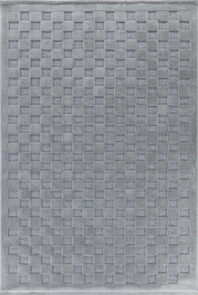 Orion Geometric and Embossed Patterned Gray Area Rug 4213
