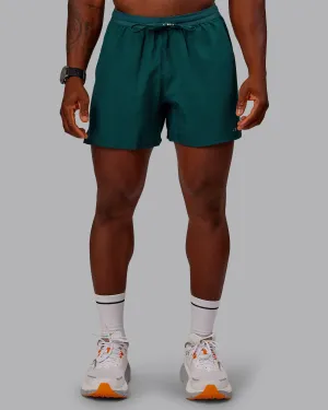Pace Lined Performance Short  5" - Dark Moss