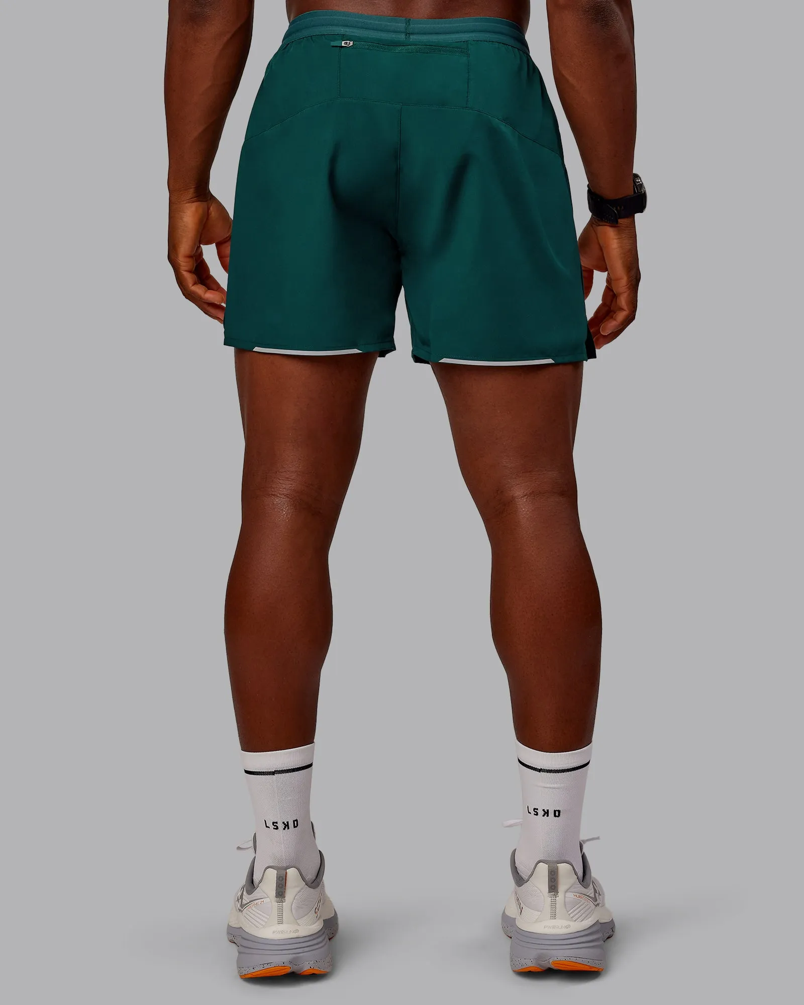 Pace Lined Performance Short  5" - Dark Moss