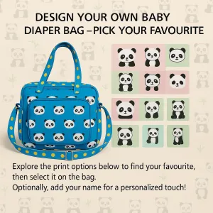 PANDA PRINT  BABY DIAPER BAG  Customiser