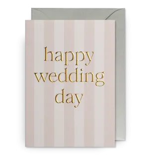 Pastel Striped Happy Wedding Day