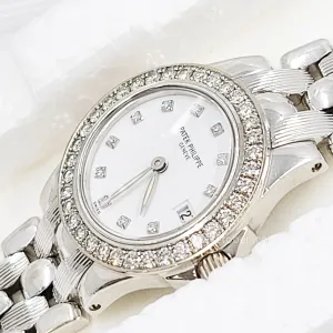 Patek Philippe Neptune White Gold Diamond Ladies Watch 4881
