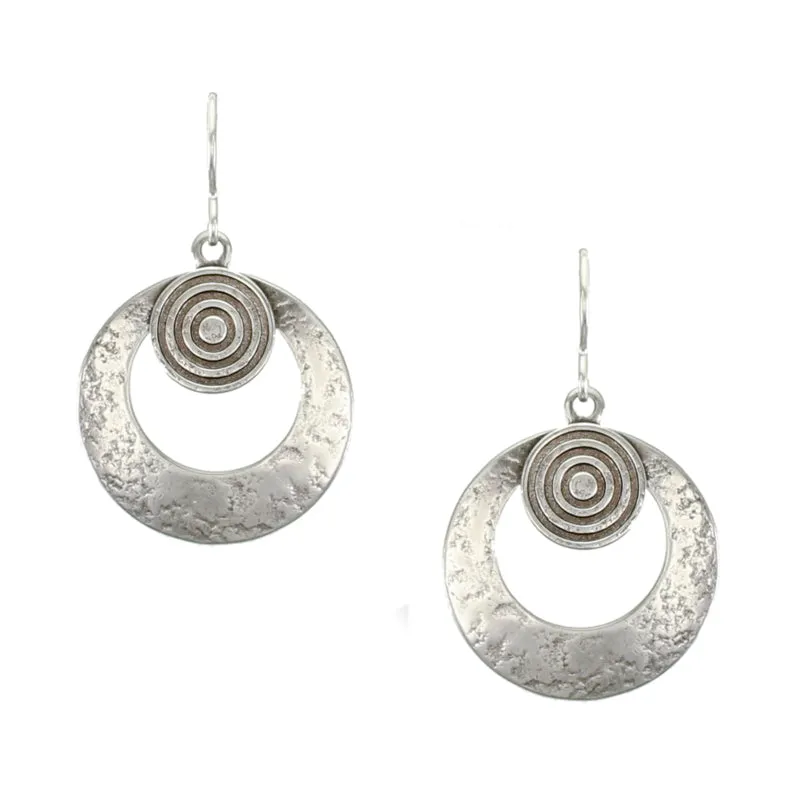 Patterned Disc and Cutout Disc Wire Earring