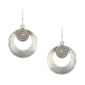 Patterned Disc and Cutout Disc Wire Earring