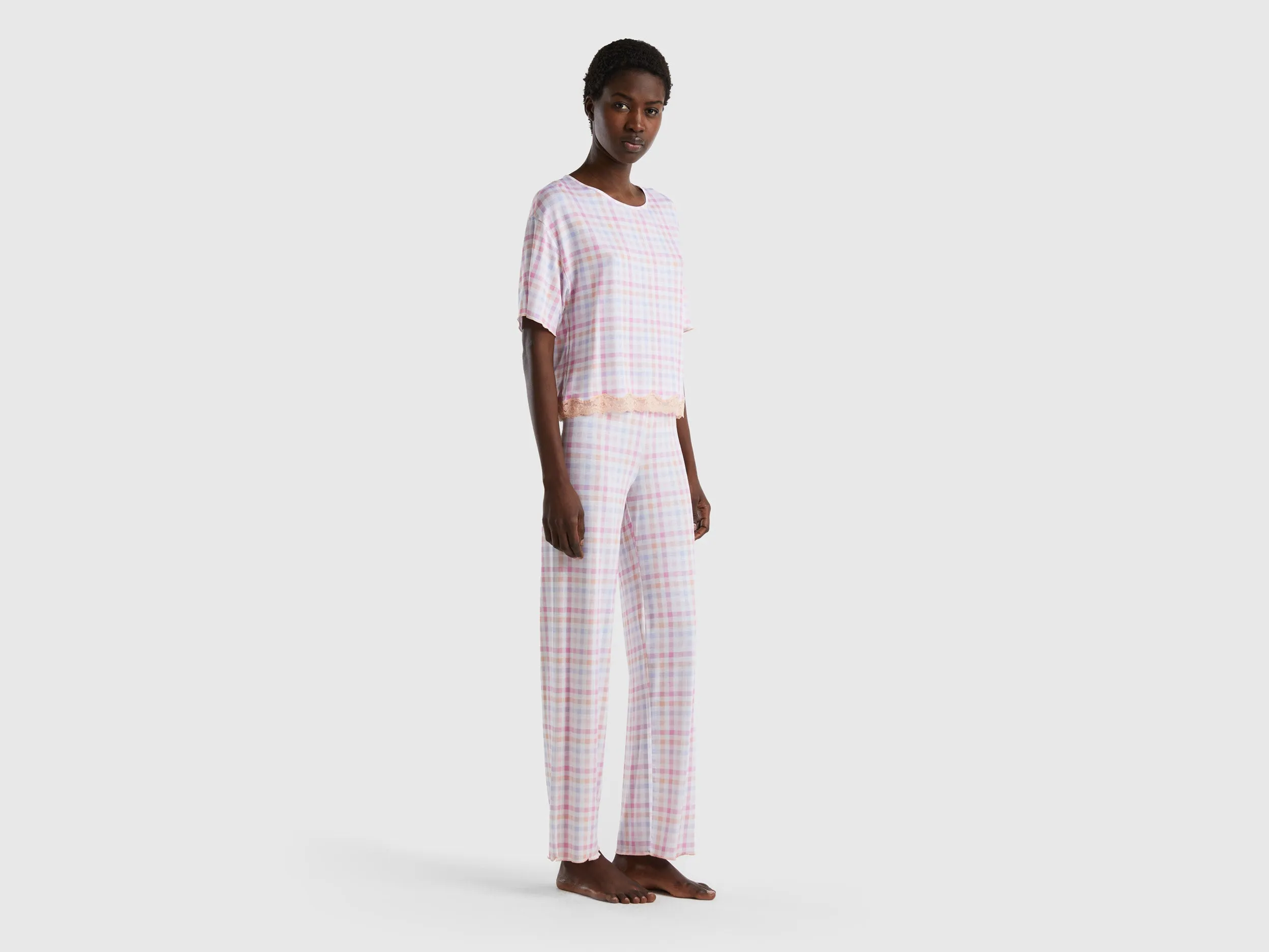 PATTERNED TROUSERS IN STRETCH VISCOSE