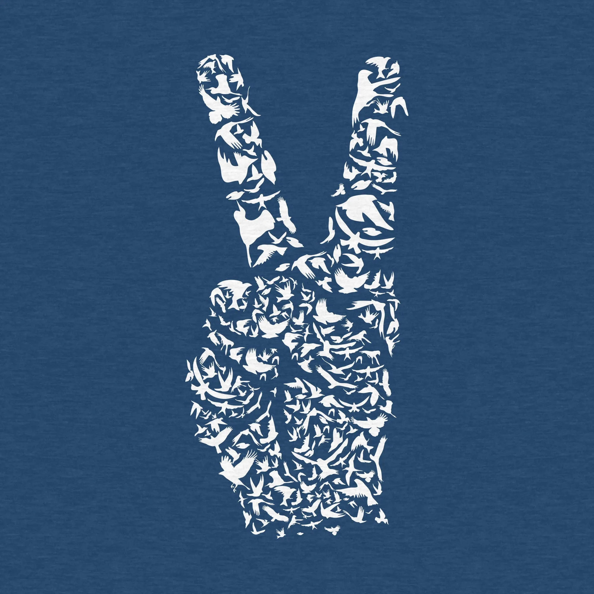 Peace Hand Sign with Birds - Men's Cotton Tee