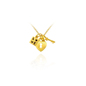 Pendant Lock and Key Heart Charms
