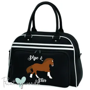Personalised Equestrian Retro Bowling Bag - Heavy Horse Design