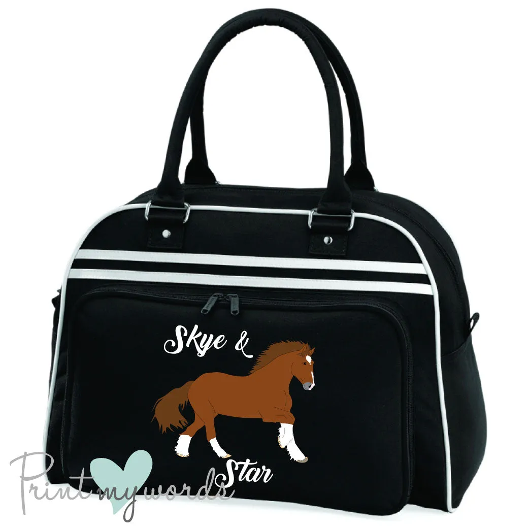 Personalised Equestrian Retro Bowling Bag - Heavy Horse Design