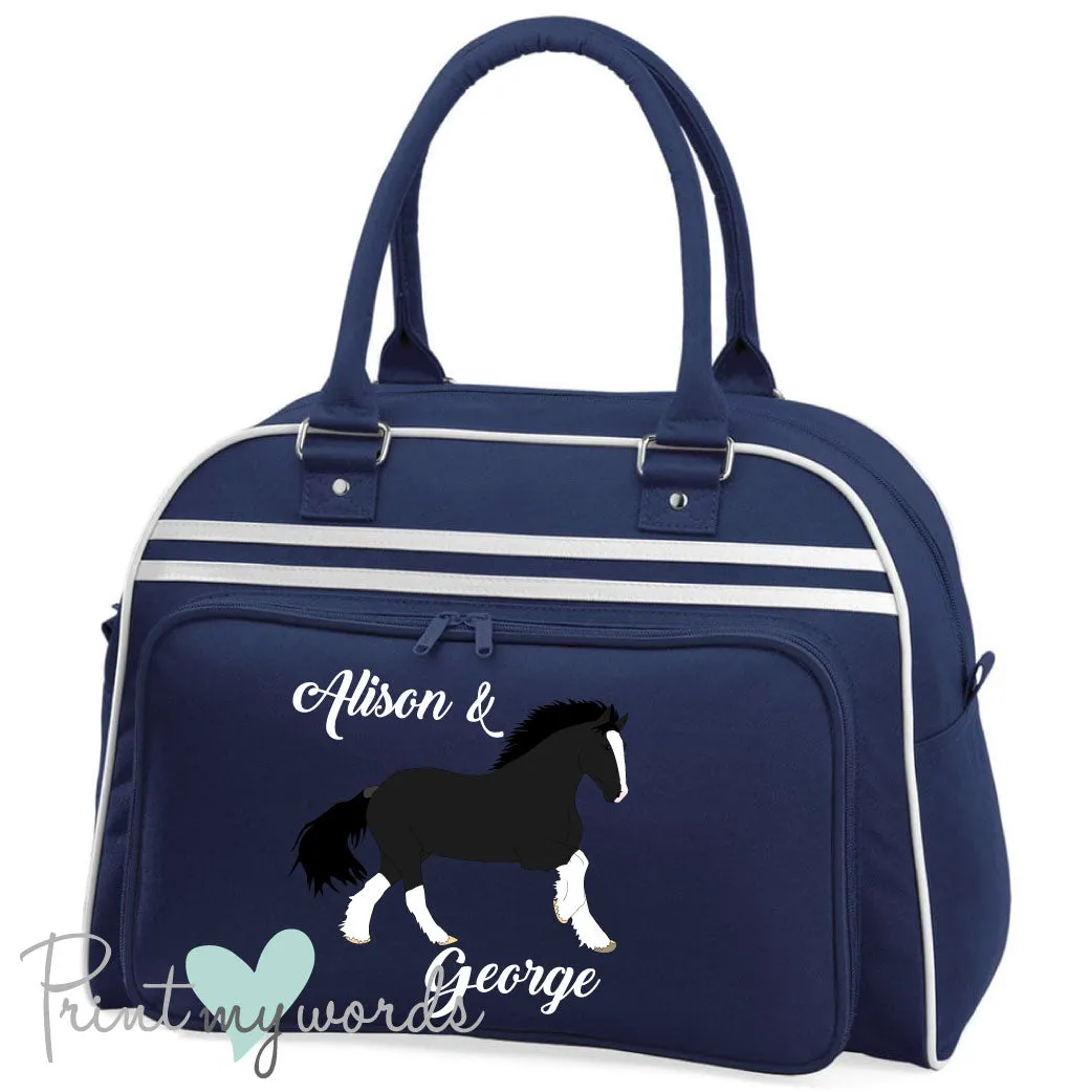 Personalised Equestrian Retro Bowling Bag - Heavy Horse Design