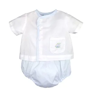 Petit Ami Shadow Stitch Train Diaper Set #5546